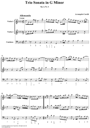 Trio Sonata in G Minor, op. 2, no. 6
