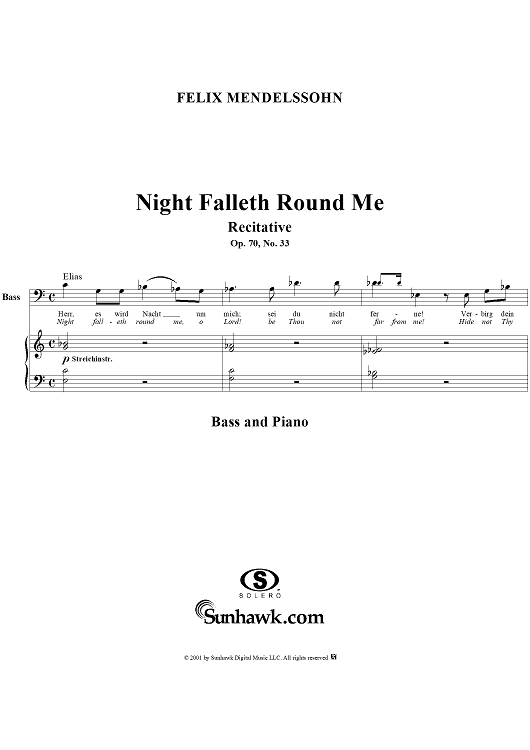 Night Falleth Round Me -  No. 33 from "Elijah", part 2