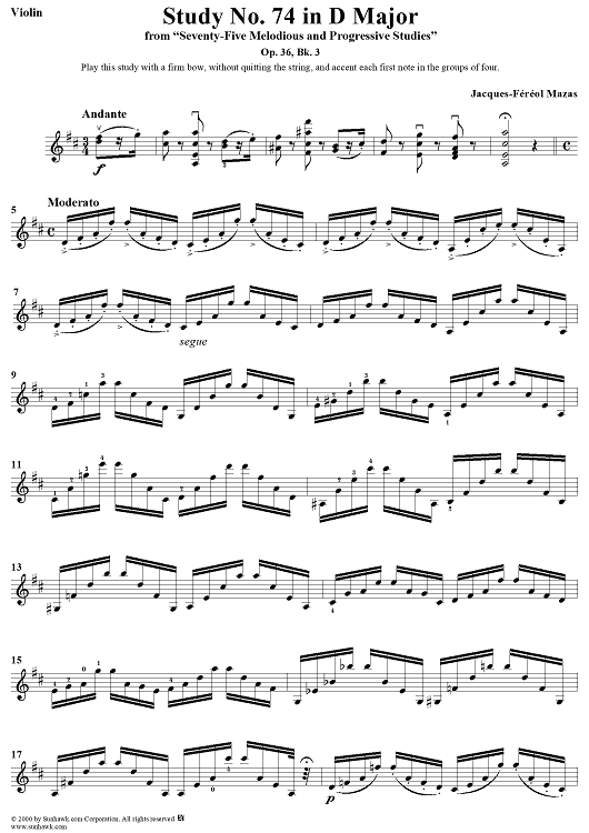 Study No. 74 in D Major