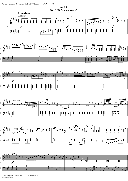 O fiamma soave: No. 9 from "La donna del lago", Act 2 - Score