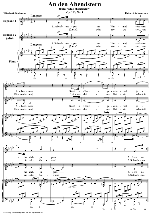 An den Abendstern, Op. 103, No. 4