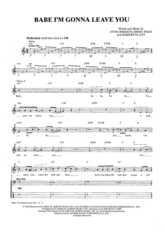 Babe I'm Gonna Leave You