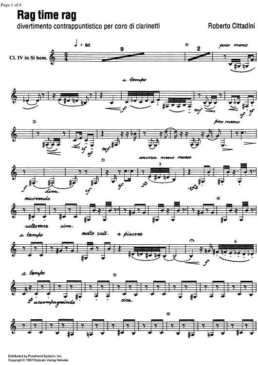 Rag time rag - B-flat Clarinet 4