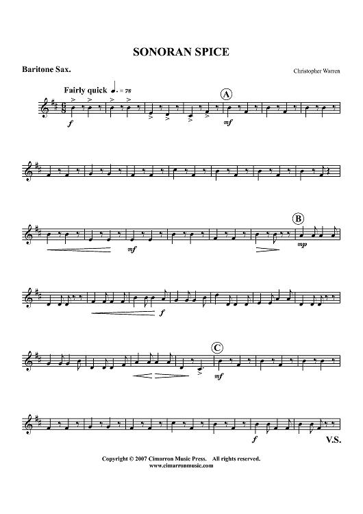 Sonoran Spice - Baritone Saxophone