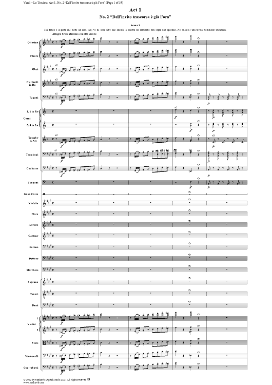 Dell'invito trascorsa è già l'ora, No. 2 from "La Traviata", Act 1 - Full Score