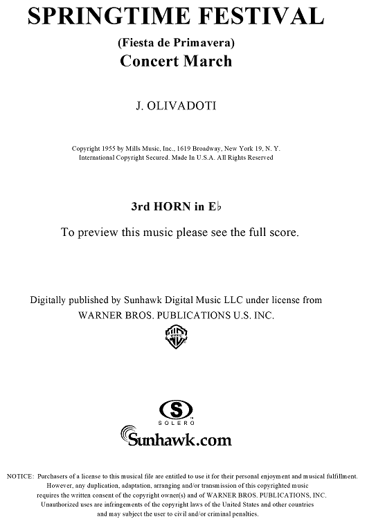 Springtime Festival - E-flat Horn 3