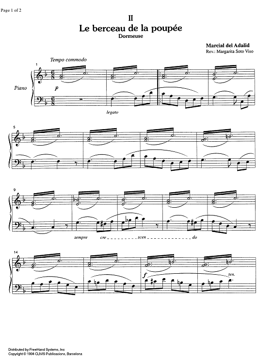 Le berceau de la poupée from "Enfantillages" - Piano