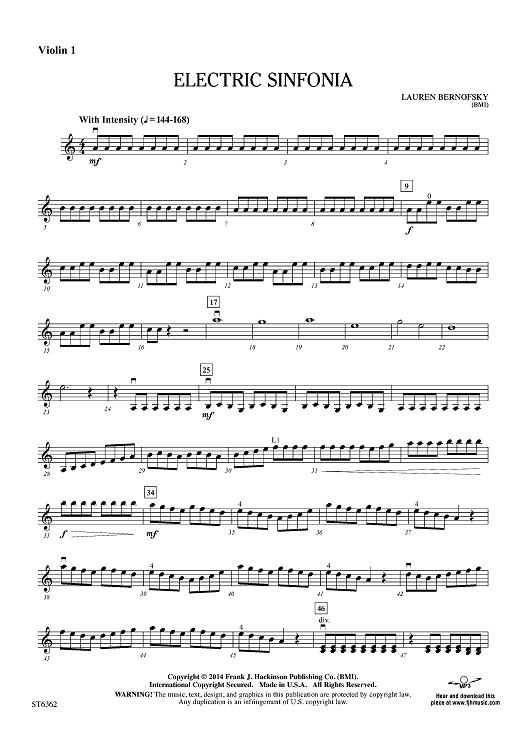 Electric Sinfonia - Violin 1 Electric Sinfonia - Violin 1