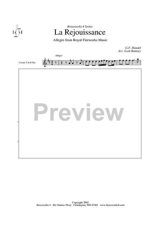 La Rejouissance - Cornet 2/Trumpet 2