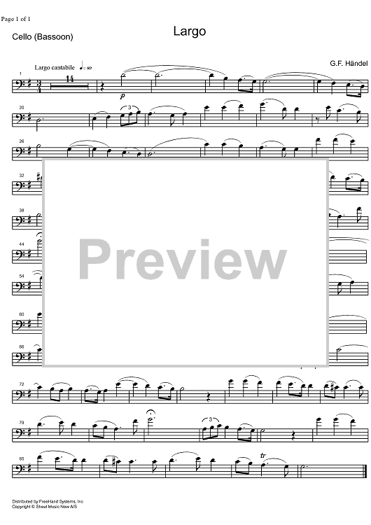 Largo HWV 40 from the opera Xerxes - Cello