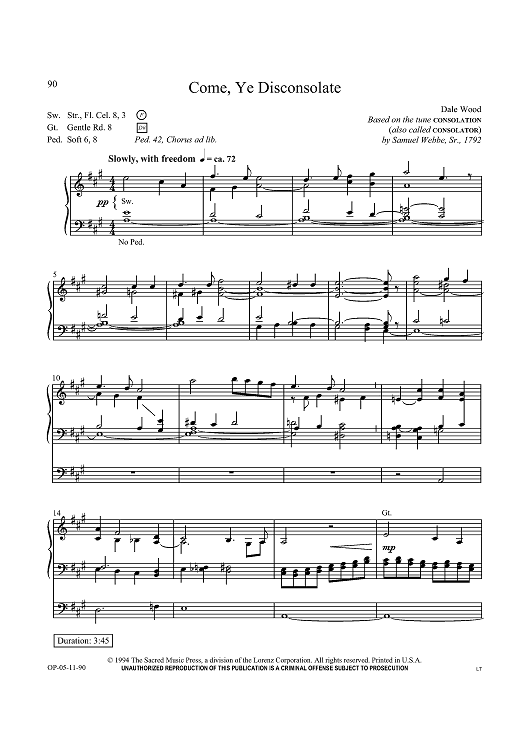 Come, Ye Disconsolate