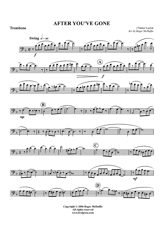 After You've Gone - Trombone