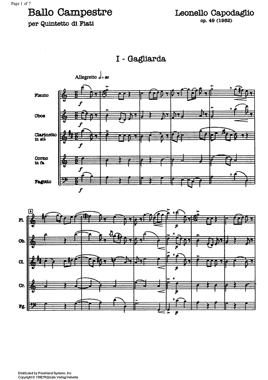 Ballo campestre Op.49 - Score