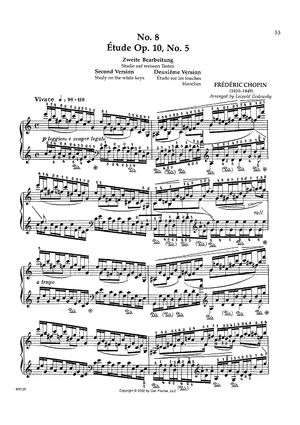 No. 8 - Étude Op. 10, No. 5 (Second Version)