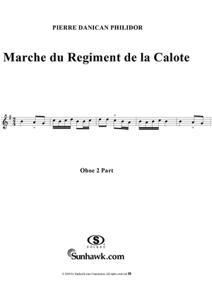 Marche du Regiment de la Calote - Oboe 2