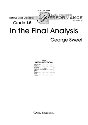 In the Final Analysis - Score
