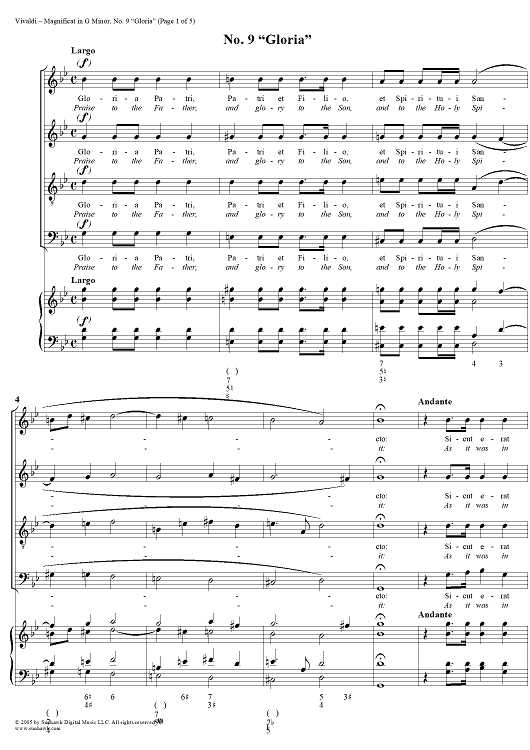 Magnificat in G Minor: No. 9, Gloria