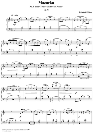 Mazurka - No. 9 from "Twelve Children's Pieces" Op. 31