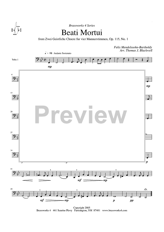 Beati Mortui - Tuba 1