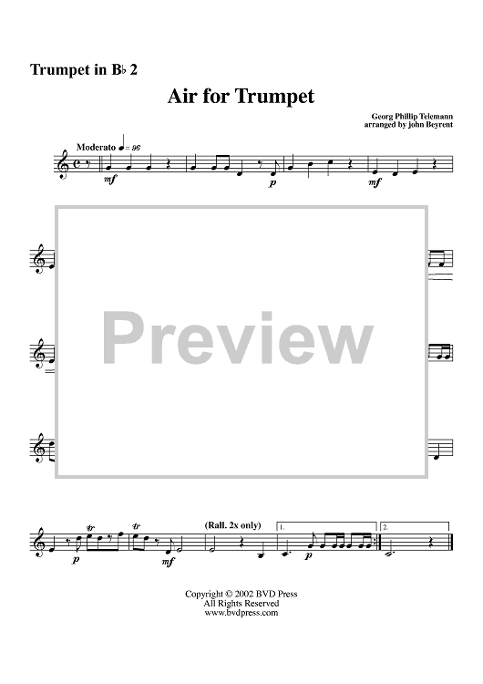 Air for Trumpet - Trumpet 2 in Bb