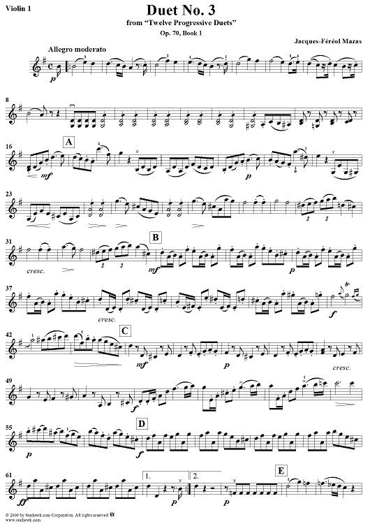 Duet No. 3 - Violin 1