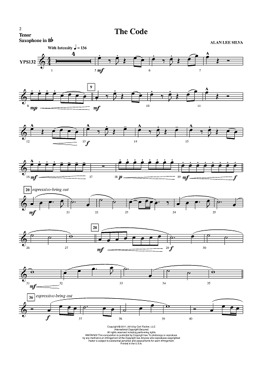 The Code (March) - Tenor Sax
