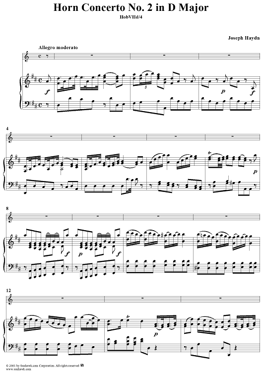 Horn Concerto No. 2 - Piano Score