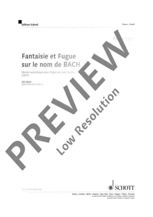 Fantasie and Fugue on the name of " B-A-C-H "