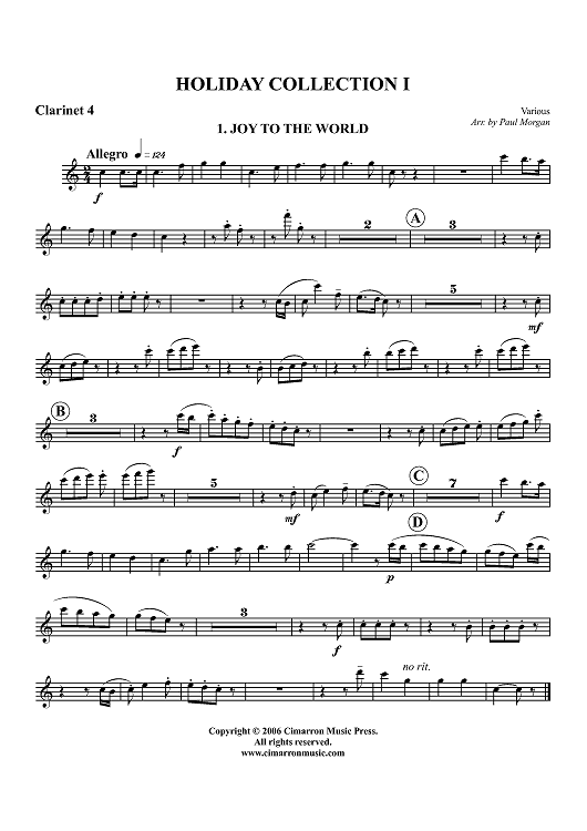 Holiday Collection I - Clarinet 4