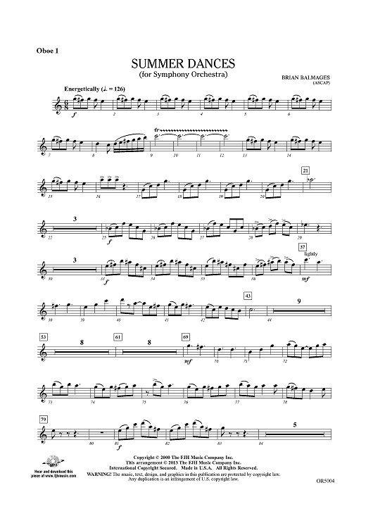 Summer Dances - Oboe 1