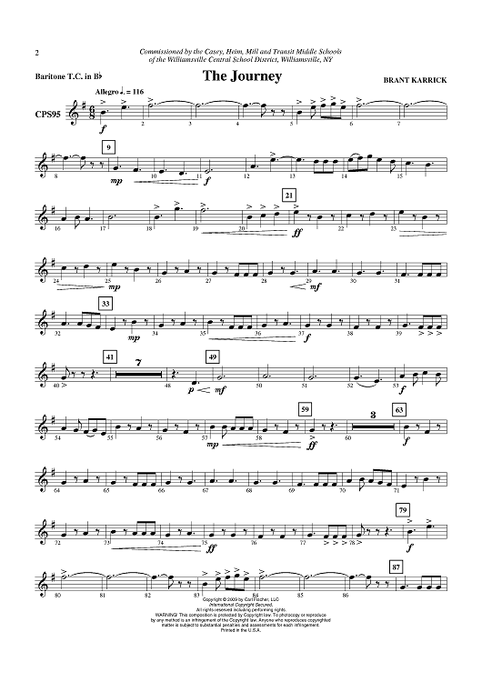 The Journey - Baritone (Treble Clef)