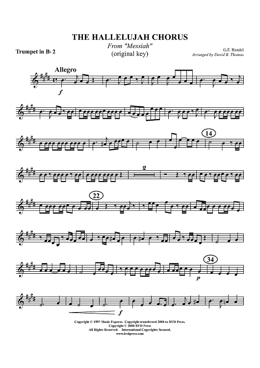 Hallelujah Chorus - Trumpet 2
