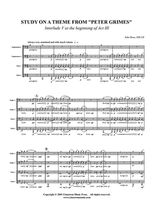 Study on a theme from "Peter Grimes" - Score