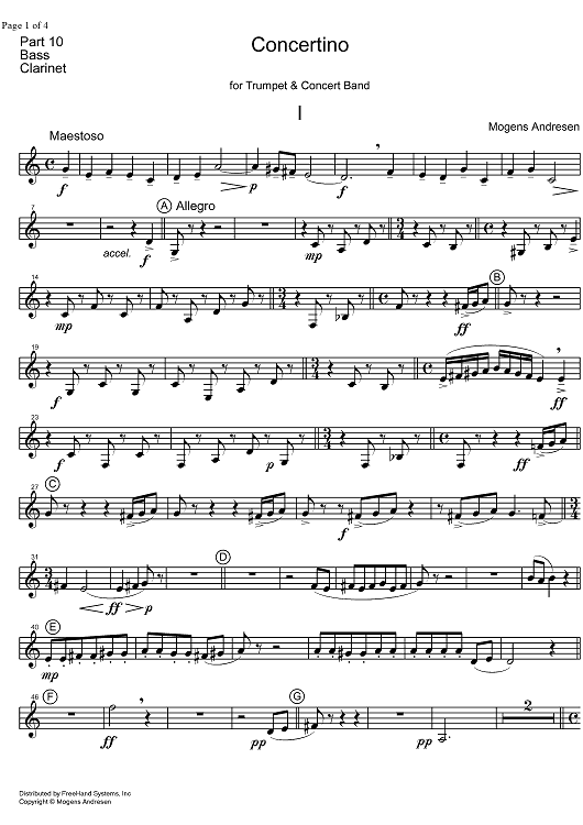 Concertino - Bass Clarinet