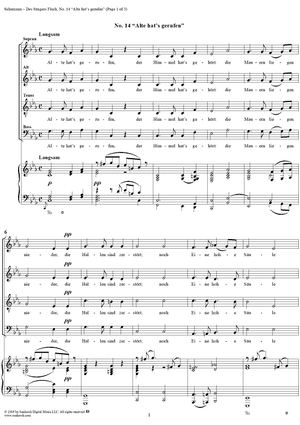 "Alte hat's gerufen", No. 14 from "Des Sängers Fluch", Op. 139