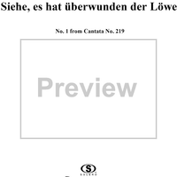 Siehe, es hat überwunden der Löwe - No. 1 from Cantata No. 219 - BWV219