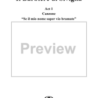 Canzone: Se il mio nome, No. 5 from "Il Barbiere di Siviglia" - Full Score