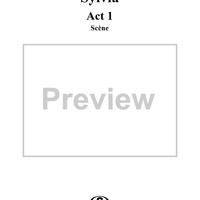 Sylvia, Act 1, No. 5: Scène - Piano Score