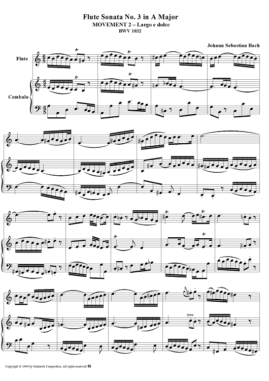 Flute Sonata No. 3, Movement 2