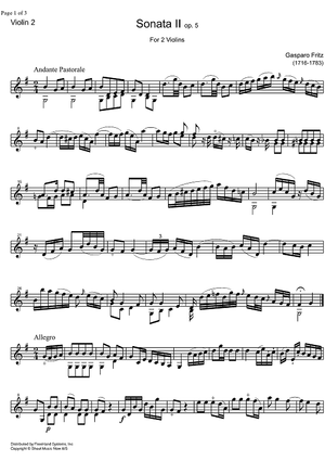 Sonata Op. 5 No. 2 - Violin 2
