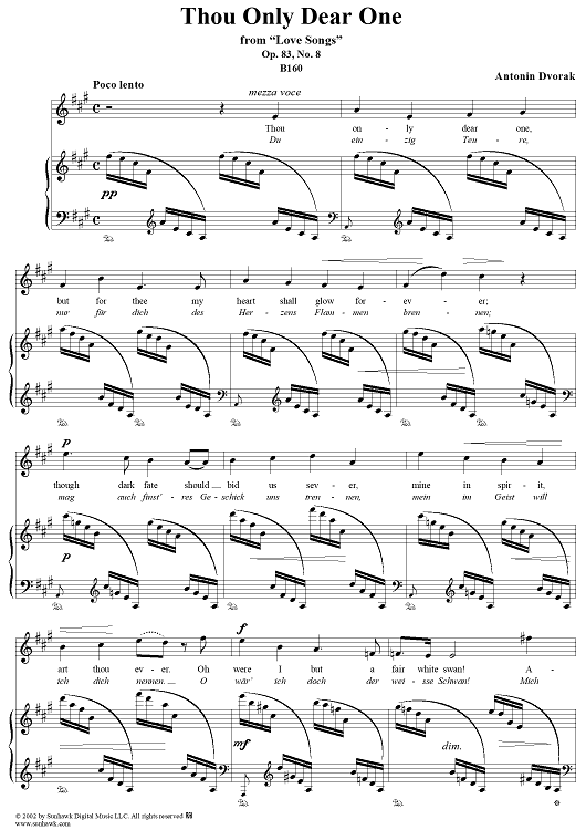 Liebeslieder, Op. 83, No. 8, "Du einzig Teure"