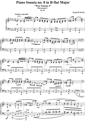Piano Sonata No. 8 in B-flat Major, Op. 84, Movement 2, "War Sonata 3"