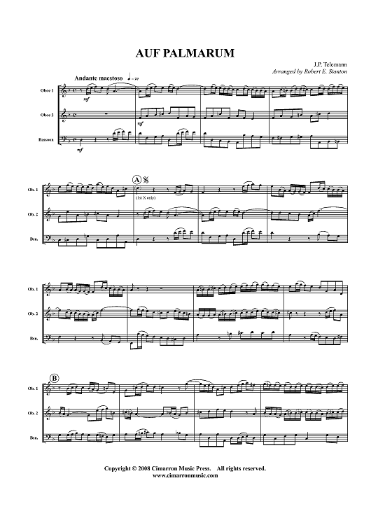 Auf Palmarum - Score