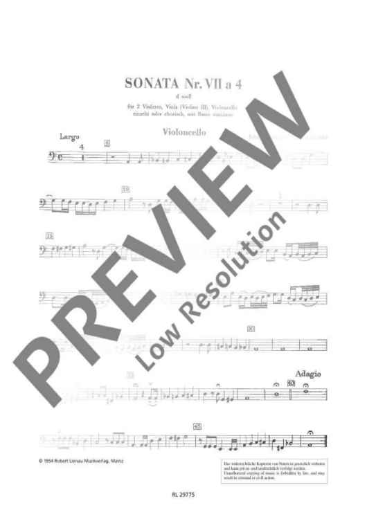 Sonata No. 7 D minor a 4  - Violoncello