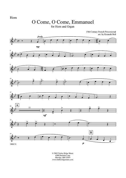 O Come, O Come, Emmanuel - Horn