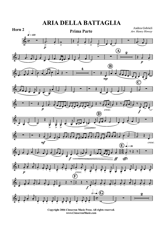 Aria Della Battaglia - Horn 2