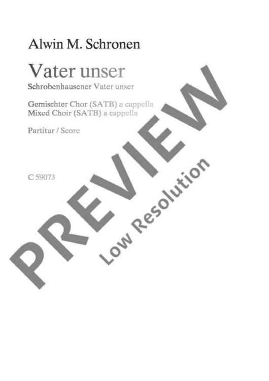 Vater unser - Choral Score