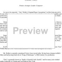 Fats Waller's Original Piano Conceptions, Vol. 2 - Introduction