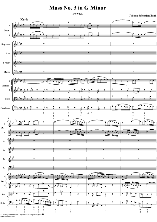 Mass No. 3 in G Minor BWV235 - Full Score