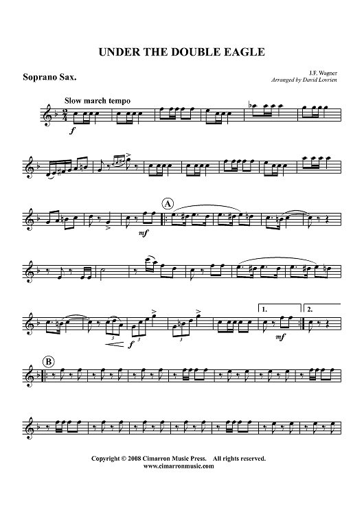 Under the Double Eagle March - Soprano Sax